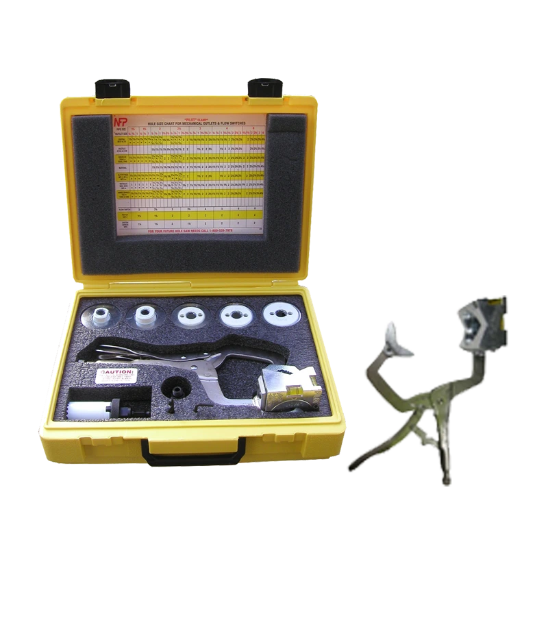 Hole Saw Guide for Pipe with Six Lenox Cutters and Heavy-Duty Carrying Case
