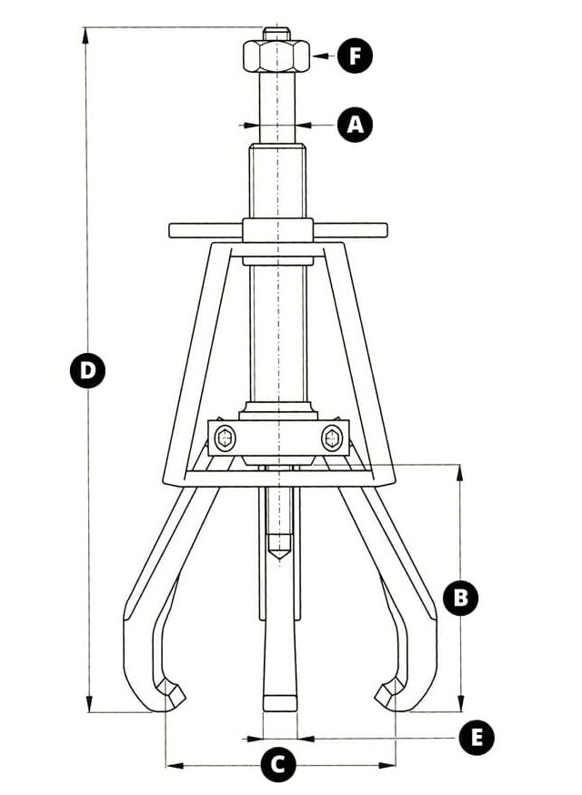 Posi-Lock 206 Puller, Manual 2-Jaw - 6 Ton Capacity, T-Handle, Patented Safety Cage - Perfect for Medium-Duty Pulling with Precision & Safety