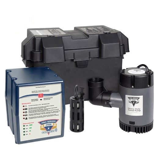 Pro Series PHCC-2400 Battery Backup Sump Pump System - 2400 GPH at 10 Ft
