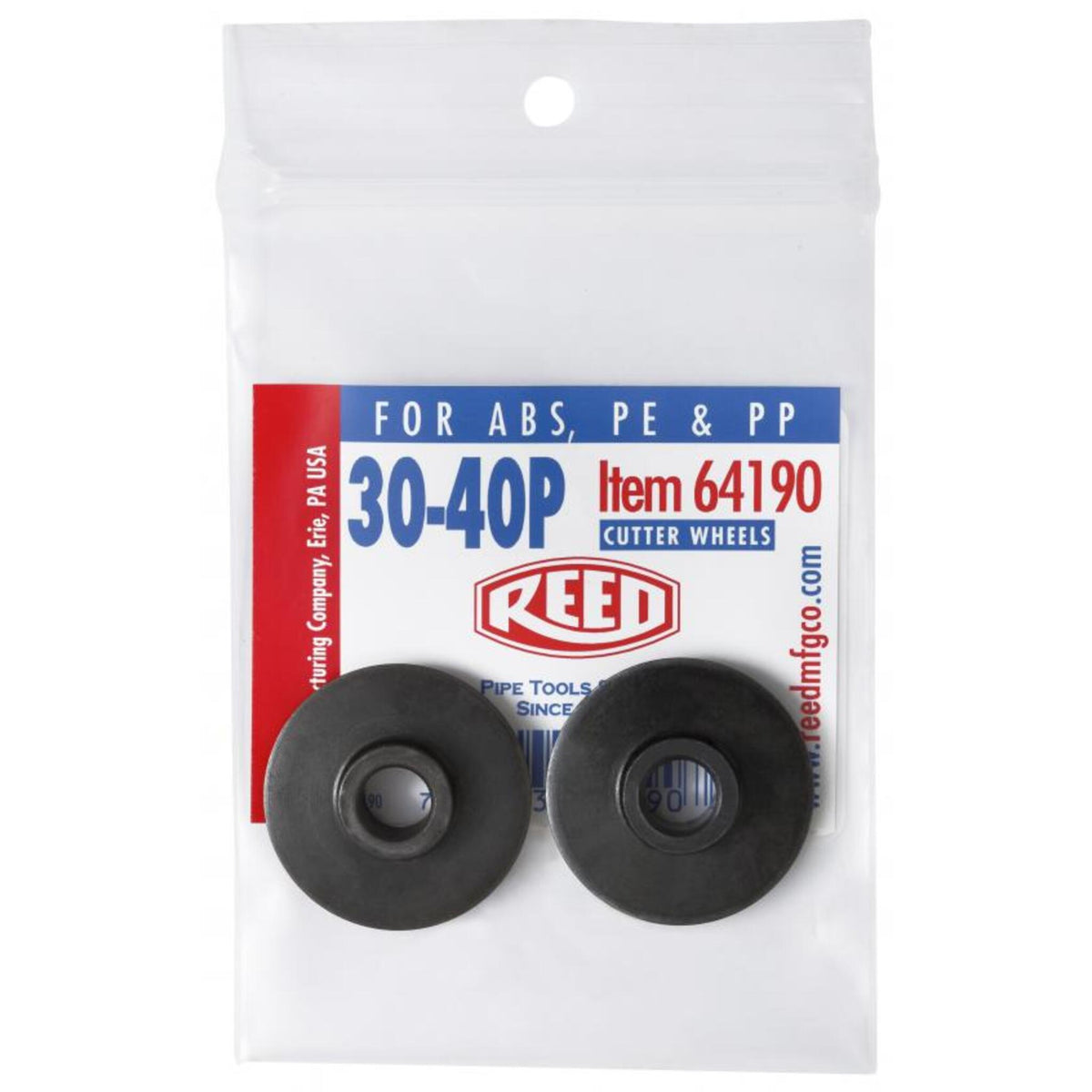 Replacement Cutter Wheels for Plastic Pipe | Tool Steel, Thin Edge, Heat-Treated | Fits Reed Quick Release Cutters
