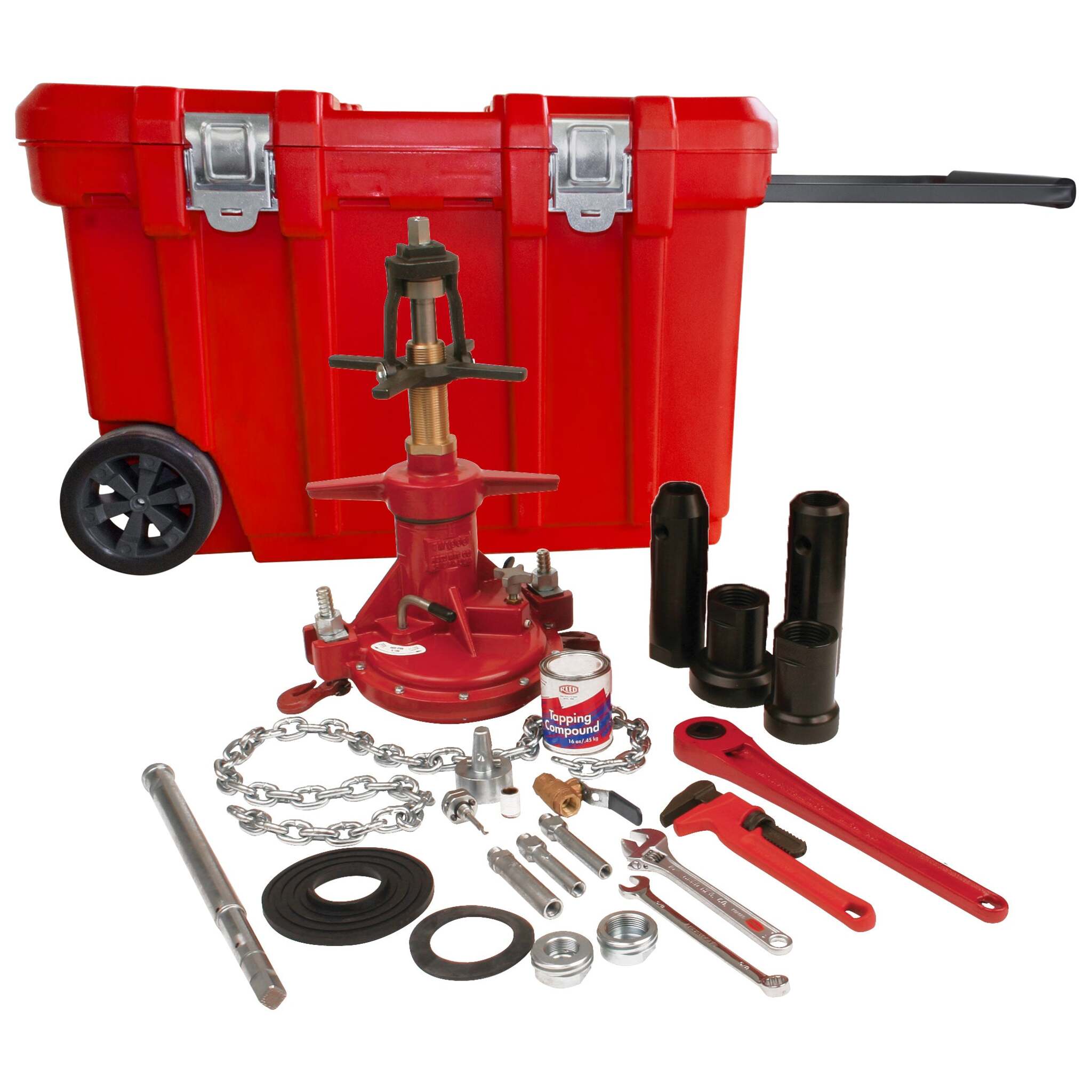 Extended-Range Combination Drilling and Tapping Machine for 3/4" to 2" Water Service Connections
