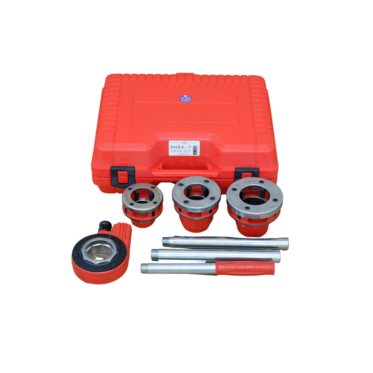 Lightest Enclosed Ratchet Threader Set for 1-1/4 to 2 Inch Pipe
