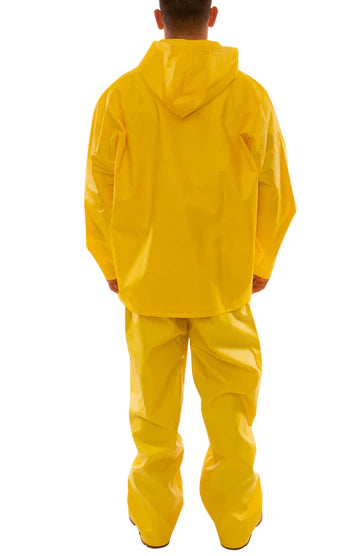 Tingley DuraScrim™ 3-Piece Suit - Double Coated PVC, Flame Res, Waterproof, Chemical Splash Protection, Detachable Hood, Adjustable Fit, High Strength