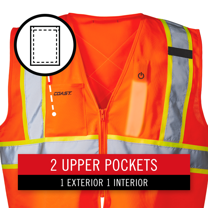 Coast® SV350 Hi-Vis X-Back Lighted Safety Vest