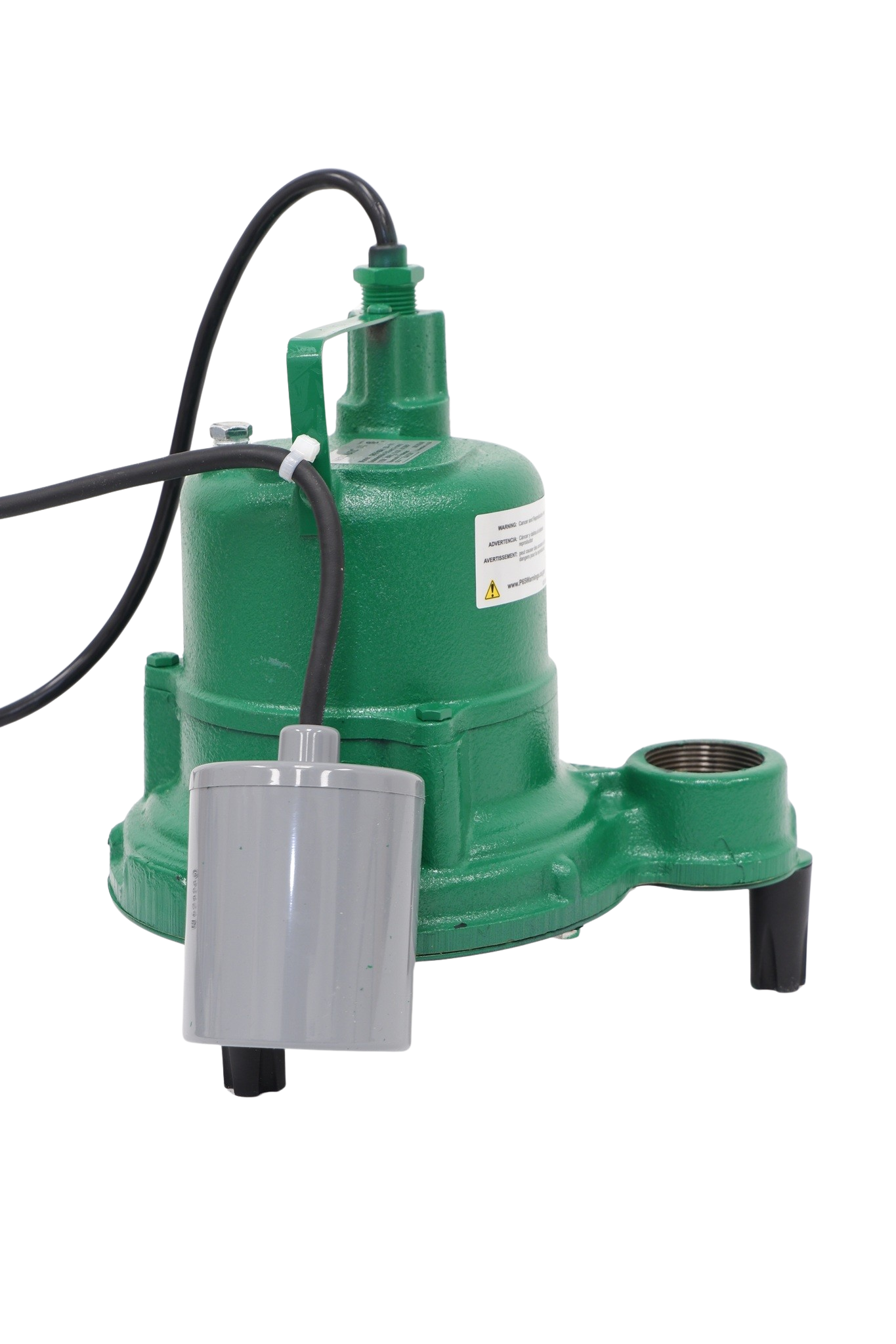 Hydromatic SHEF40A1 20-01 Cast Iron Effluent Pump - 4/10 HP | Thermal Overload Protection | Wide-Angle Piggyback Float Switch | For Septic Systems