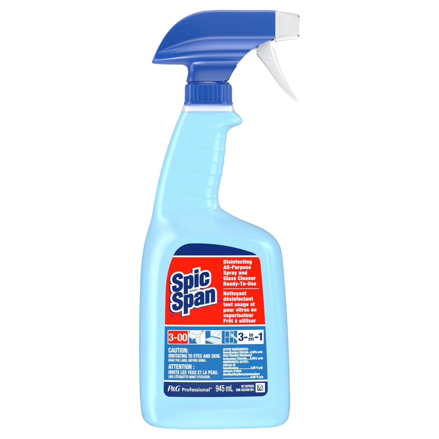 Spic & Span 3-In-1 All Purpose Disinfectant Ready To Use Cleaner - 945 ml - Case of 8