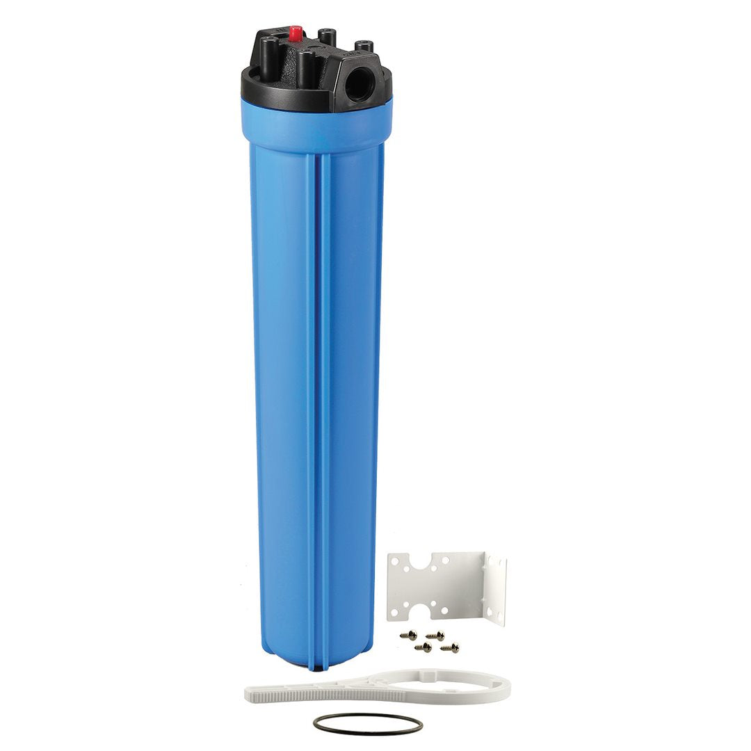 Single 2.5" OD Water Filter Housing Package | 20" | Blue