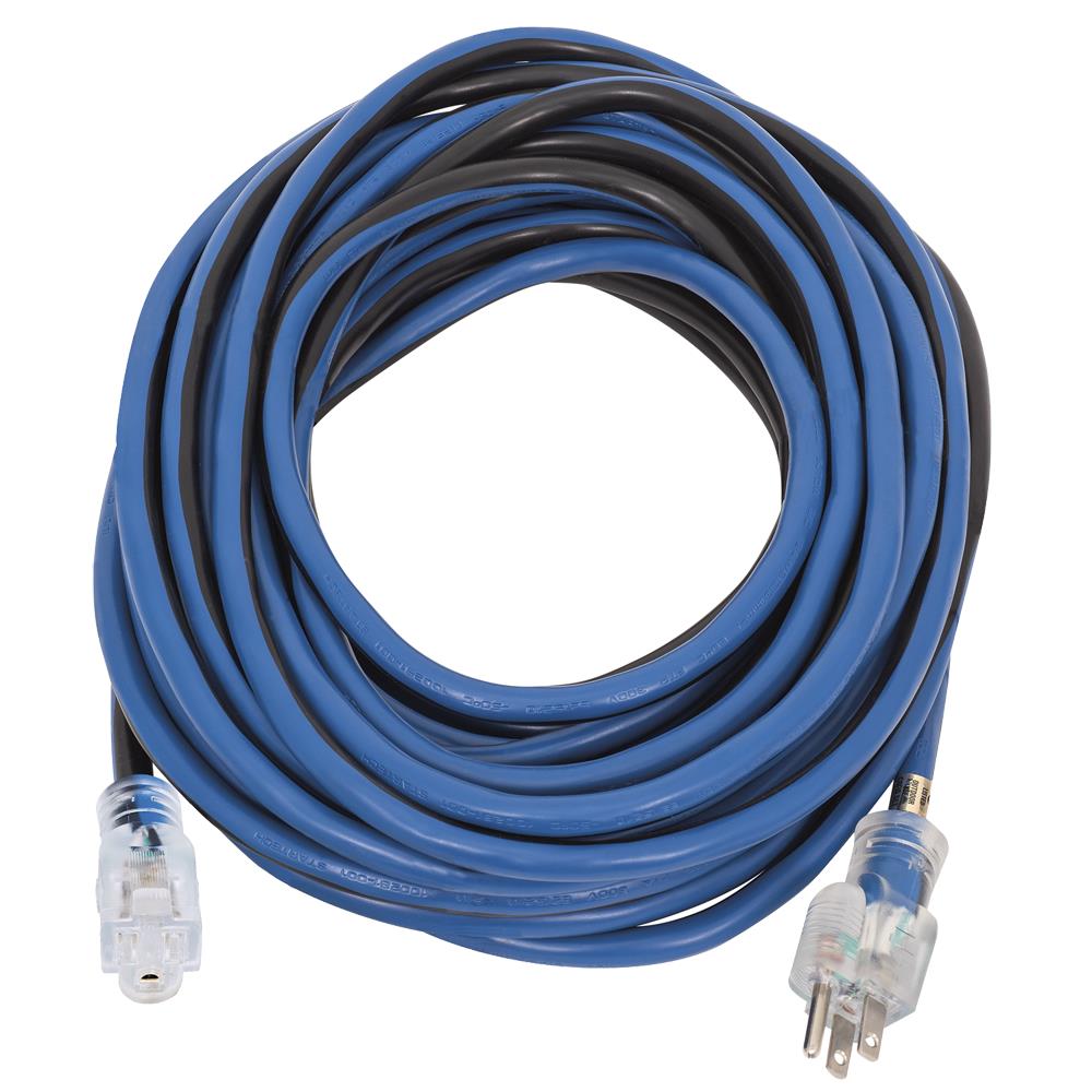 Heavy Duty Cold Weather Extension Cord for Power Tools | 12 AWG SJTOW, 15 Amp, 1,875W, Lighted Single Tap | 25 ft, 50 ft, and 100 ft by Startech (Surewerx)