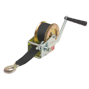 Marine Hand Winch 800 Kg with 25-Ft Boat Winch Strap and Safety Hook, Rust-Resistant Zinc Finish, Single-Speed Design