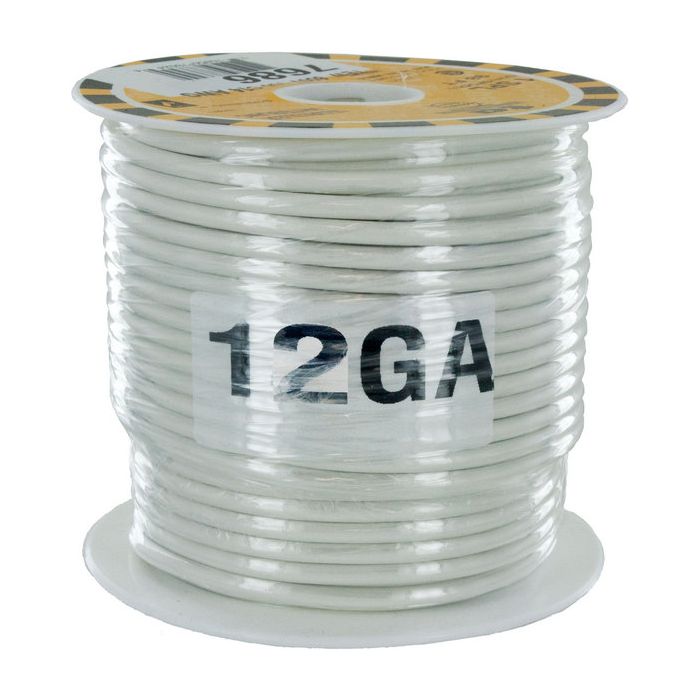 Techspan 12 Gauge White TEW Wire 98' Spool - Cleanflow