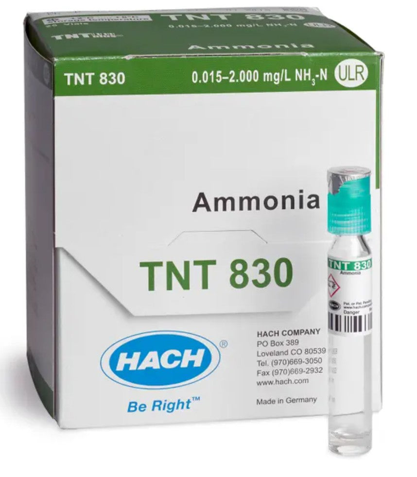 Hach Ammonia TNTplus Vial Test 0.015 - 2.00 mg/L NH₃-N - Case of 25 Tests  | Limited Selection