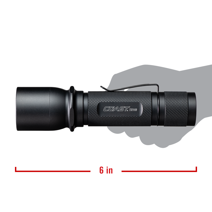 Coast TX11R Rechargeable Dual Power LED Flashlight with Long Range Focus System - 635 Lumens - 764-ft Beam