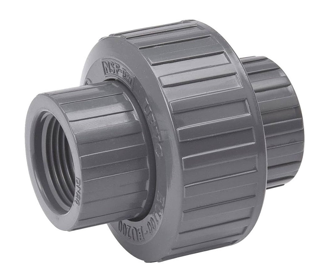 Schedule 80 PVC Threaded Union Couplings - FPT Threads, Durable, Corrosion-Resistant, Dual-Threaded, NSF Certified, Versatile Plumbing & Industrial