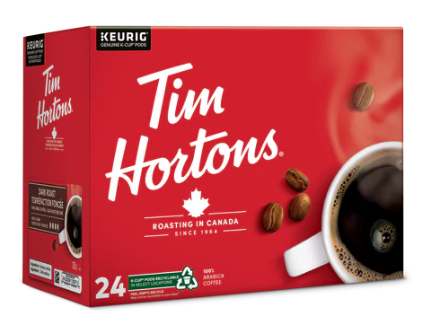 Tim Hortons Dark Roast Single Serve K-Cups - Pack of 24 - Case of 4