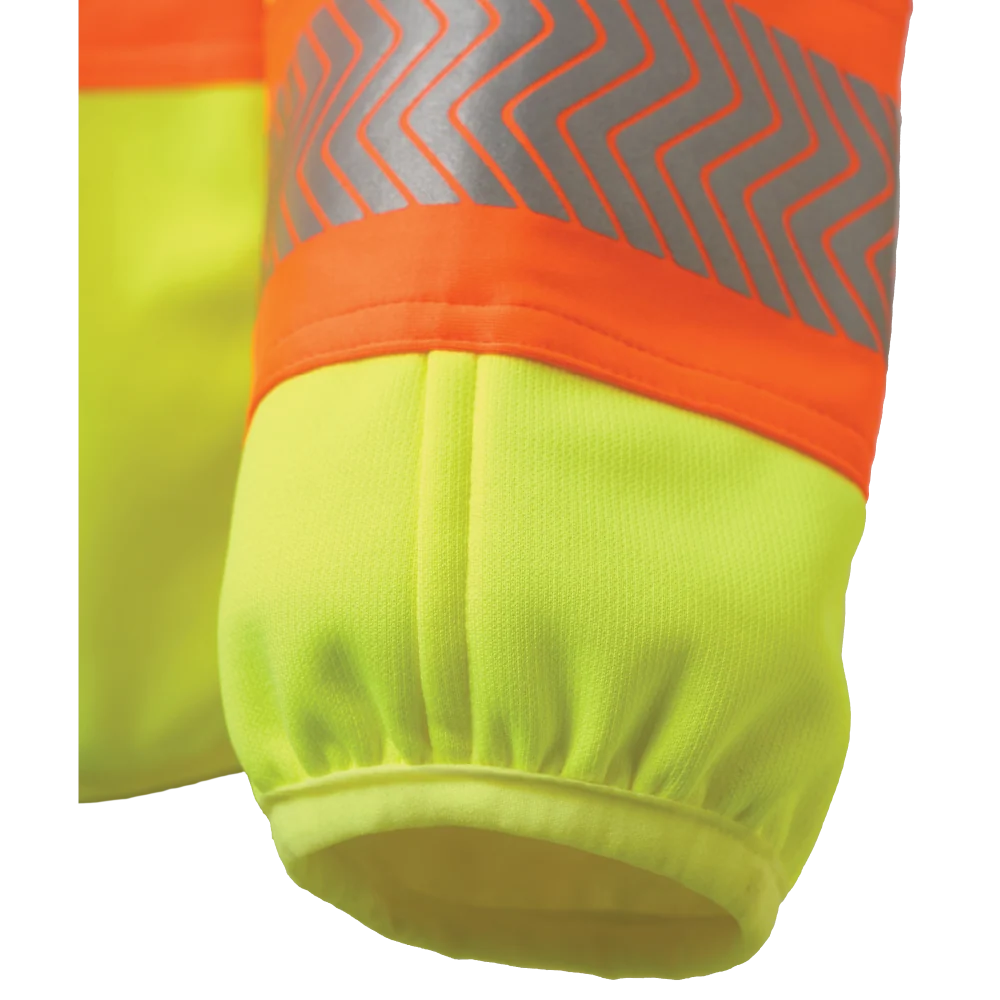 Tough Duck SJ49 fluorescent green safety jacket cuff detail