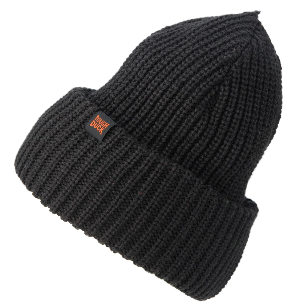 Tough Duck WA42 thick-knit rib watch cap in black