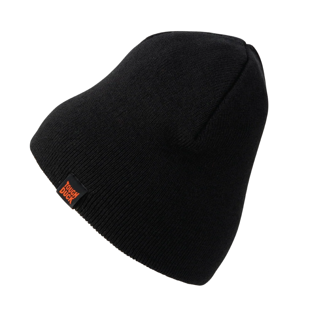 Tough Duck WA43 knit beanie in black with logo tag
