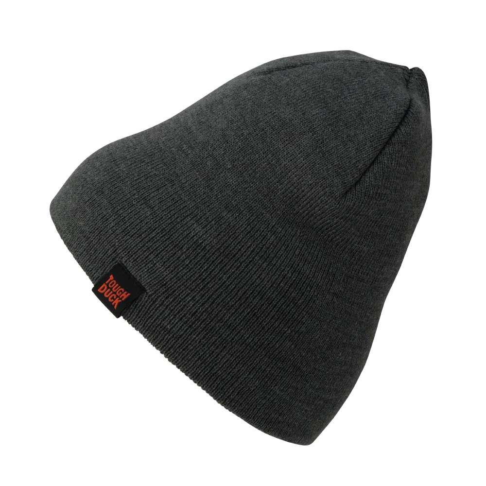 Tough Duck WA43 knit beanie in charcoal with logo tag