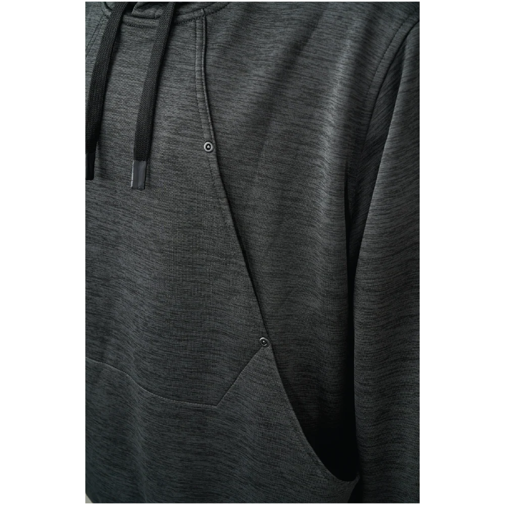 Close-up of the Tough Duck WJ46 Ultimate Work Hoodie front pocket and panel detail