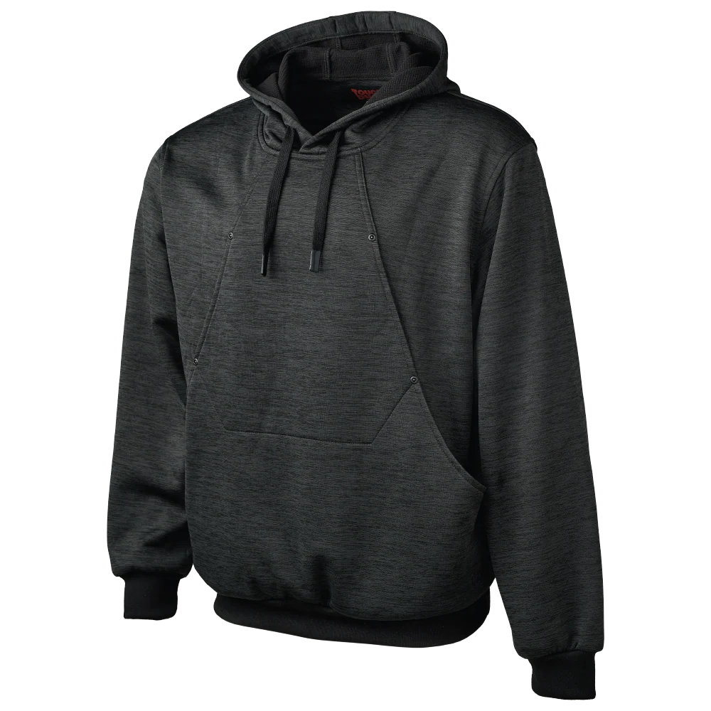 Tough Duck WJ46 Ultimate Work Hoodie front view in dark heather grey