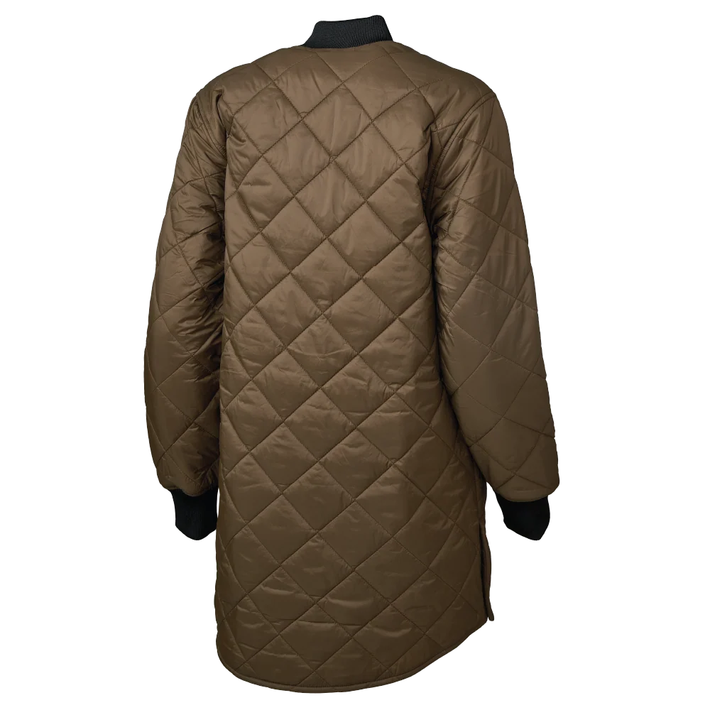 Tough Duck WJ47 Women's PrimaLoft Long Freezer Jacket back view in timber