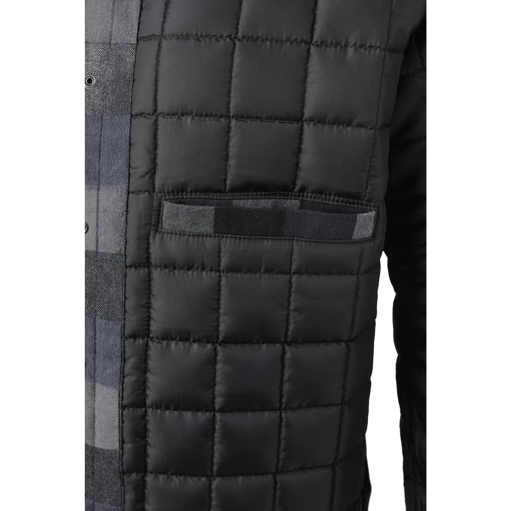 Tough Duck WS25 blue plaid quilted flannel inside pocket detail