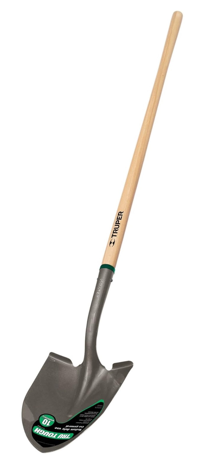 Truper Tru Tough Round Blade Shovel with 48" North American Ash Wood Handle