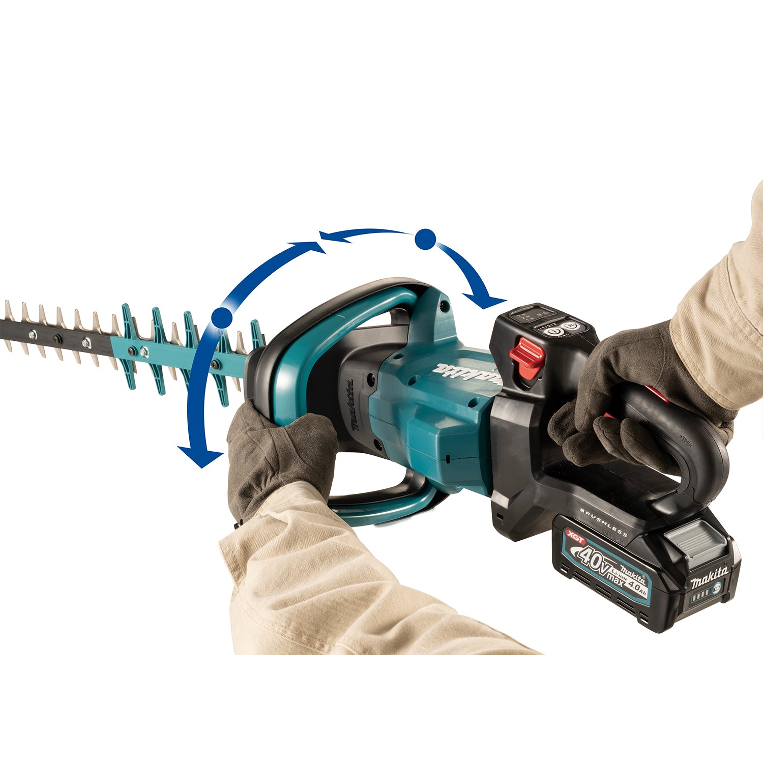 Makita 40Vmax XGT Brushless 29-1/2" Hedge Trimmer - 3-Speed Control, Electric Brake, Rotating Handle, Batteries & Charger Sold Separately | Tool Only