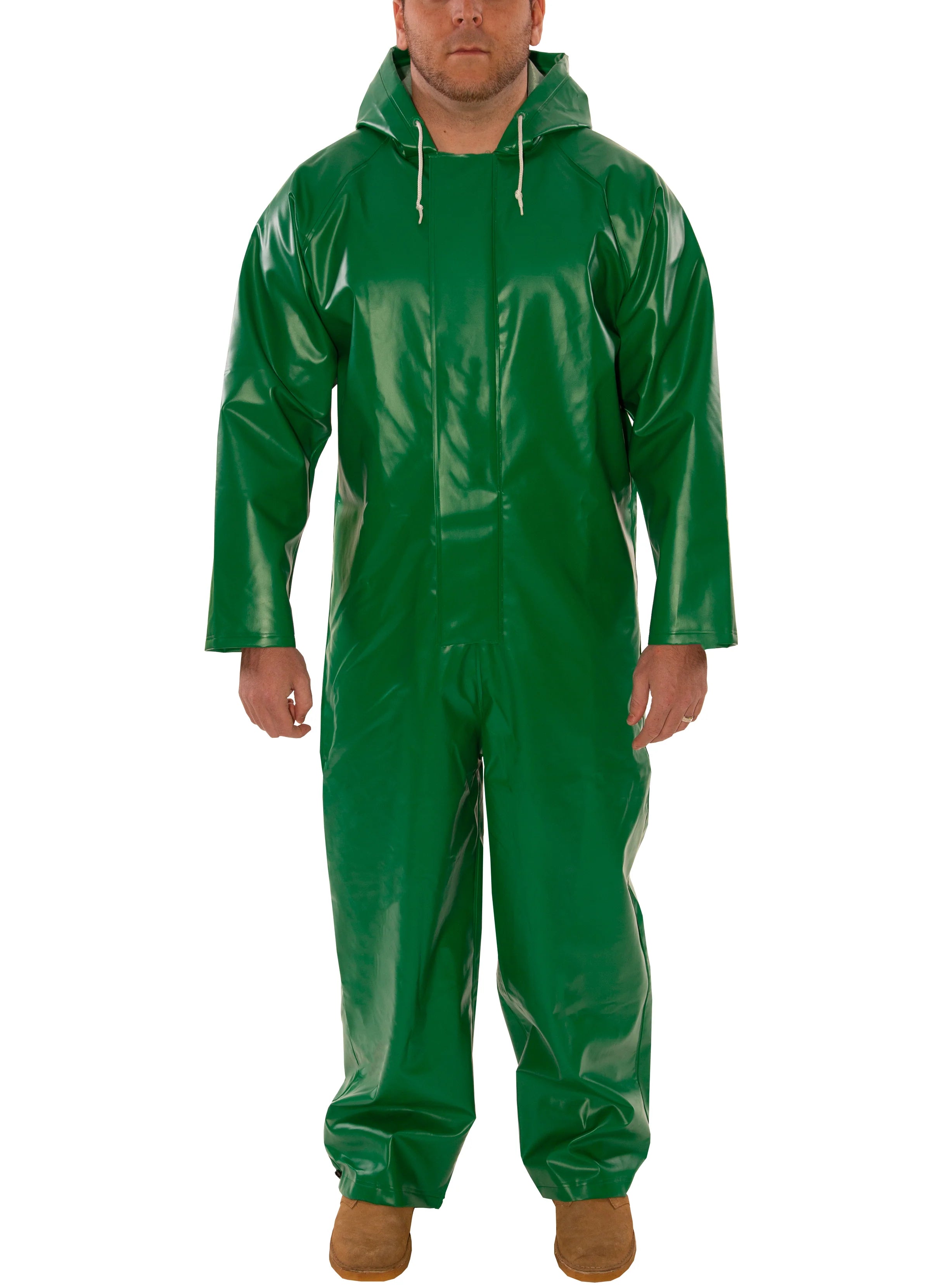 Tingley SafetyFlex® Flame Resistant Coverall - Chemical & Acid Resistant PVC, Liquid Proof, Dual Storm Fly Front, Mildew Resistant, ASTM D6413 Certified