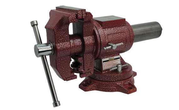 Canbuilt 5″ Heavy-Duty Mechanic’s Vise - 360° Rotating SGI Steel Casting, Serrated Hardened Jaws, Built-in Anvil, Permanent Pipe Jaw, Versatile 5" Jaw Opening