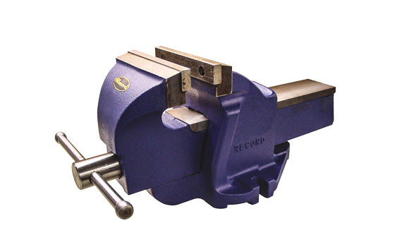 Record Heavy-Duty 6 Inch Vise - Fine Casting, 6” Wide Jaw with 8” Full Opening, 60lb Shipping Weight, Durable Precision Tool for Secure Clamping