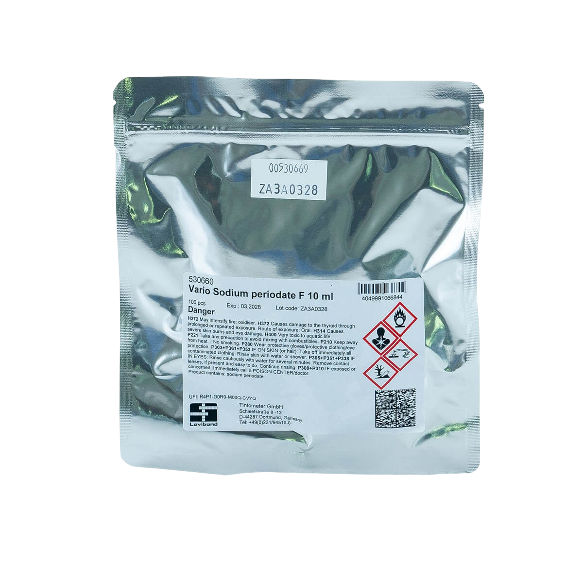 Lovibond VARIO 530660 Sodium Periodate Reagent Powder Pillows, Pack of 100 | High Range Manganese Testing 0-20 mg/L