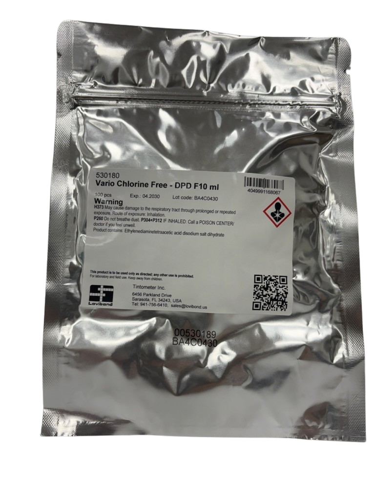 Vario 10 mL DPD Free Chlorine Powder Pillows – 0.02–3.50 mg/L Range, 100 Pack | Compatible with Lovibond & Hach Systems