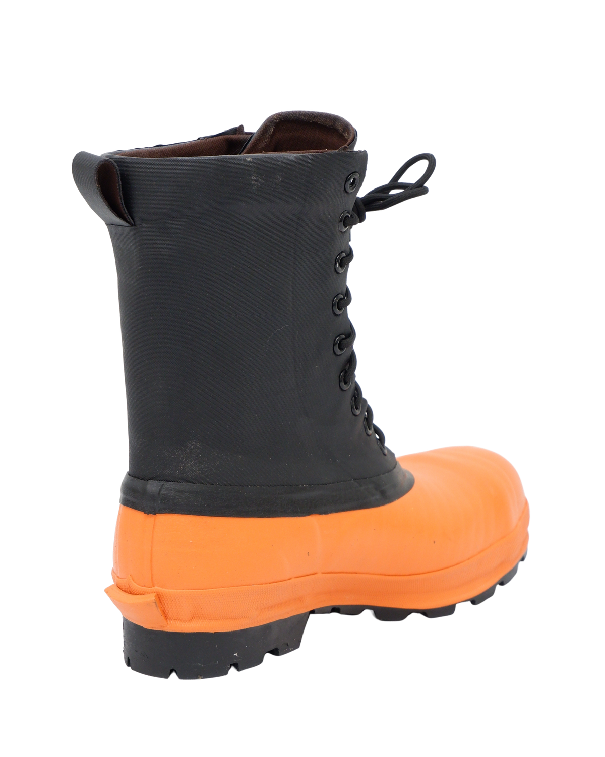 Steel Toe Forestry Boots with Chemical-Resistant NBR Lug Sole and Ice Stud Compatibility, Sizes 9 to 13
