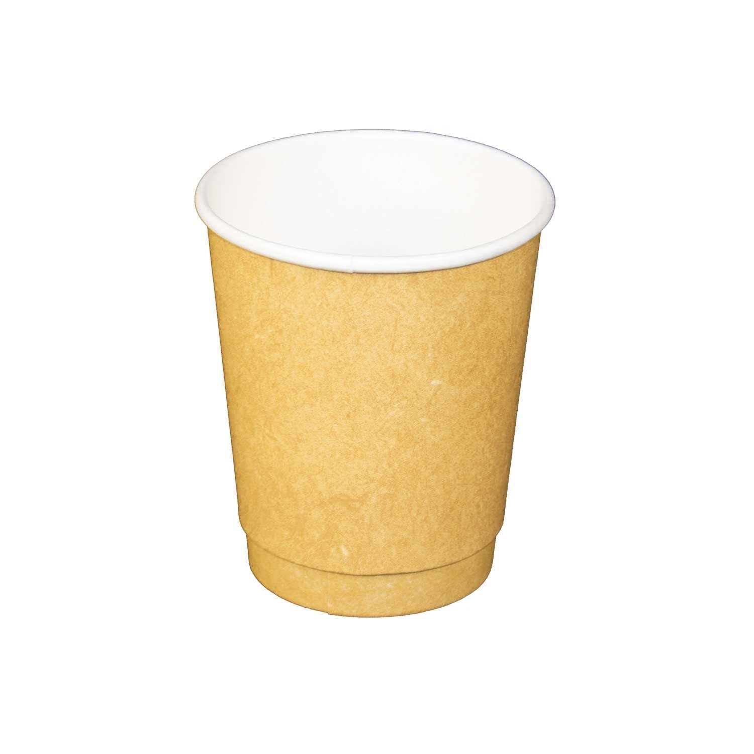 Vista Double Wall PE Lined Kraft Paper Cups (For Hot or Cold Beverages)