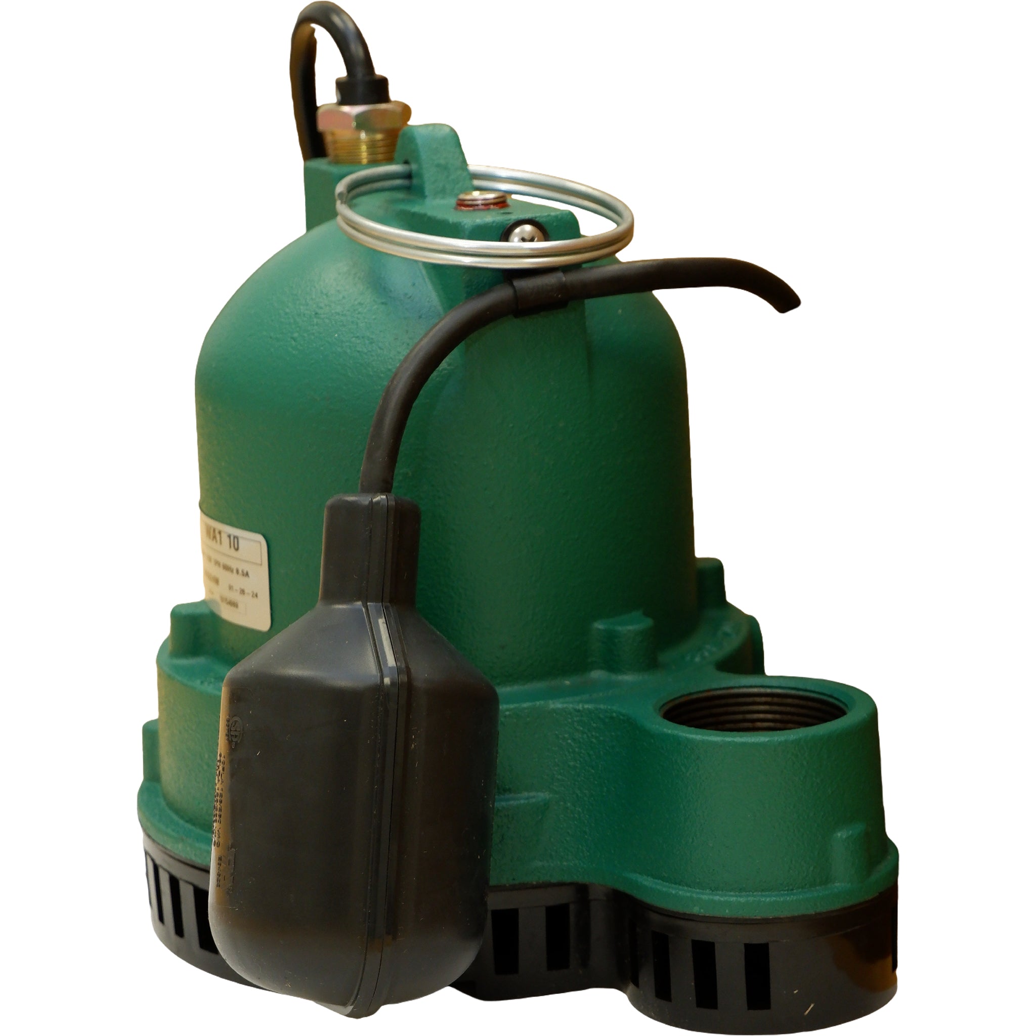 Hydromatic WA1 10 Submersible Sump Pump, 3/10 HP, 38 GPM, 120V, Cast Iron, Wide Angle Float Switch, Oil-Filled Motor, 1-1/2" NPT Discharge, CSA Listed