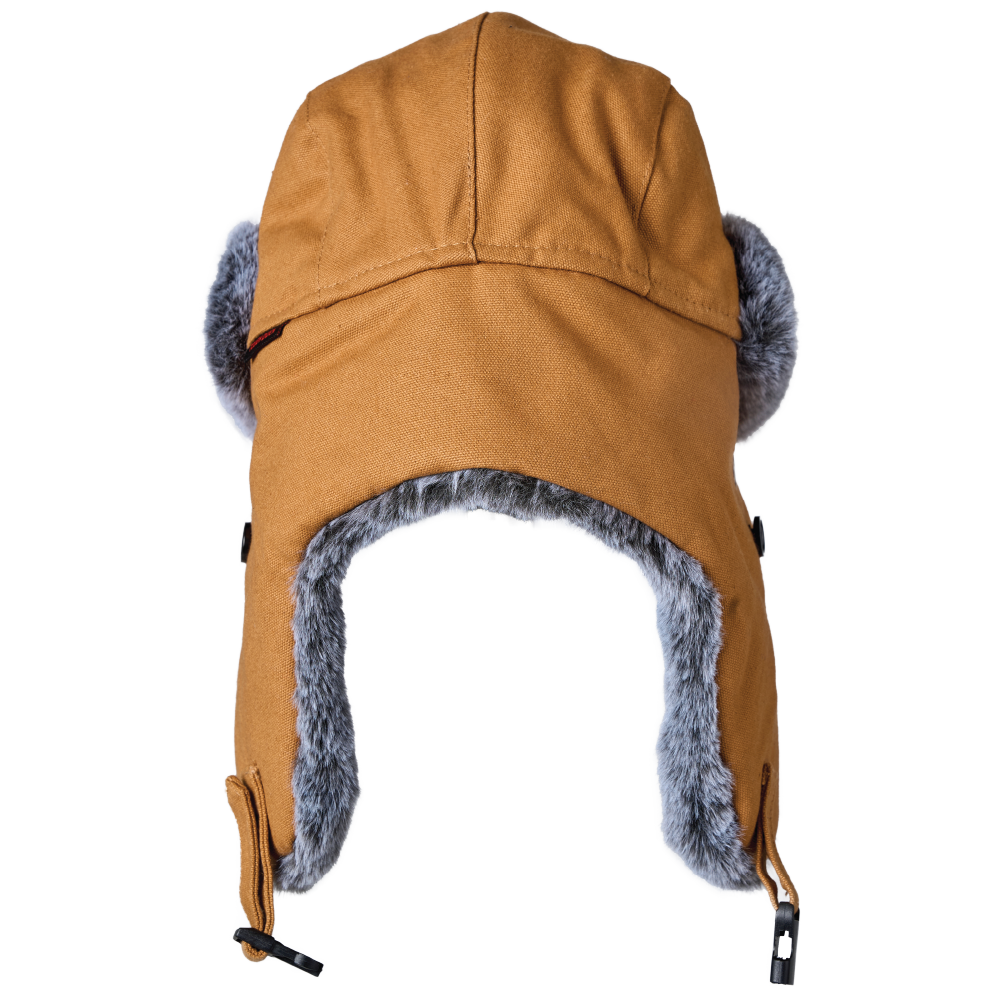 Tough Duck WA66 Duck Aviator Hat – 100% Cotton Duck, 3M™ Thinsulate™ Insulation, Faux-Fur Trim, Adjustable Chin Strap