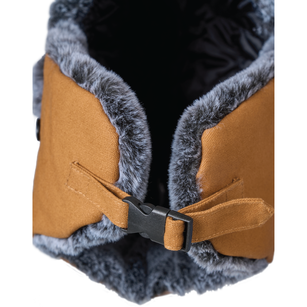 Tough Duck WA66 Duck Aviator Hat – 100% Cotton Duck, 3M™ Thinsulate™ Insulation, Faux-Fur Trim, Adjustable Chin Strap