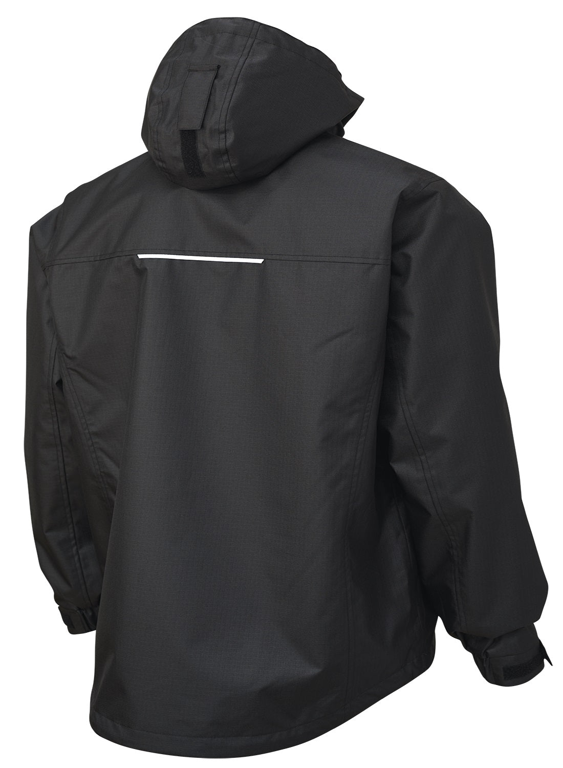 Tough Duck WJ37 Waterproof Breathable Ripstop Rain Jacket, 300D Polyester Shell, Full Zip, Adjustable Hood and Cuffs, Reflective Trim, Anti-Freeze Coating | Sizes S-3XL