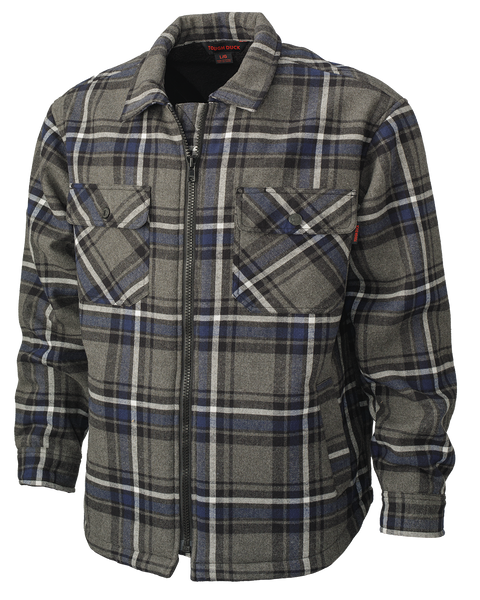 Tough Duck Men's Jac-Shirt WS15 Cotton Flannel/Poly Sherpa Bonded Fron