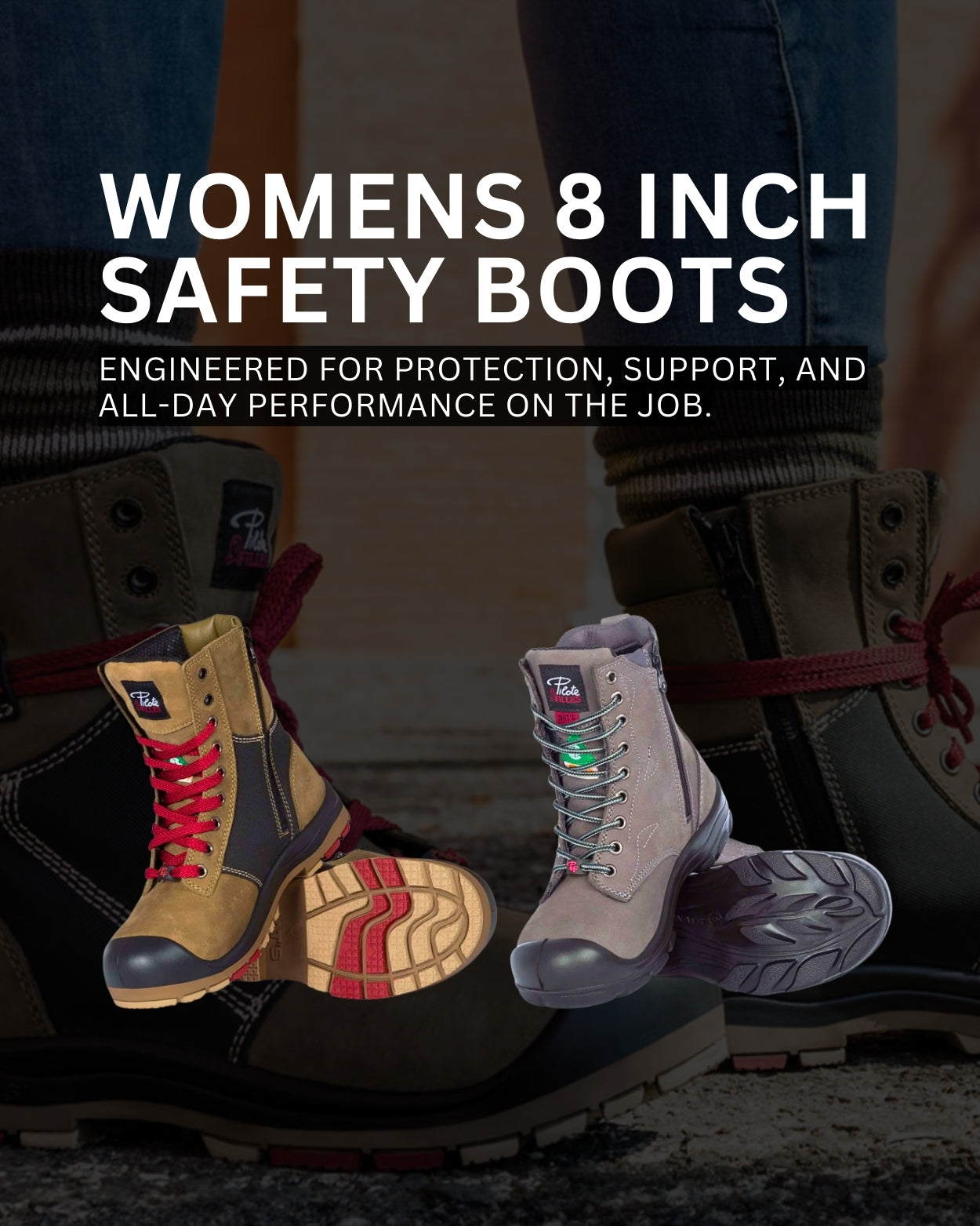 Womens 8 Inch Safety Boots Banner