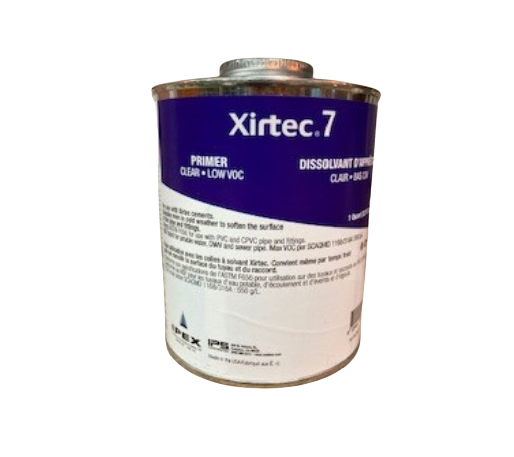 Xirtec 7 Clear Low VOC PVC/CPVC Primer – NSF ASTM F656 Solvent Weld Primer