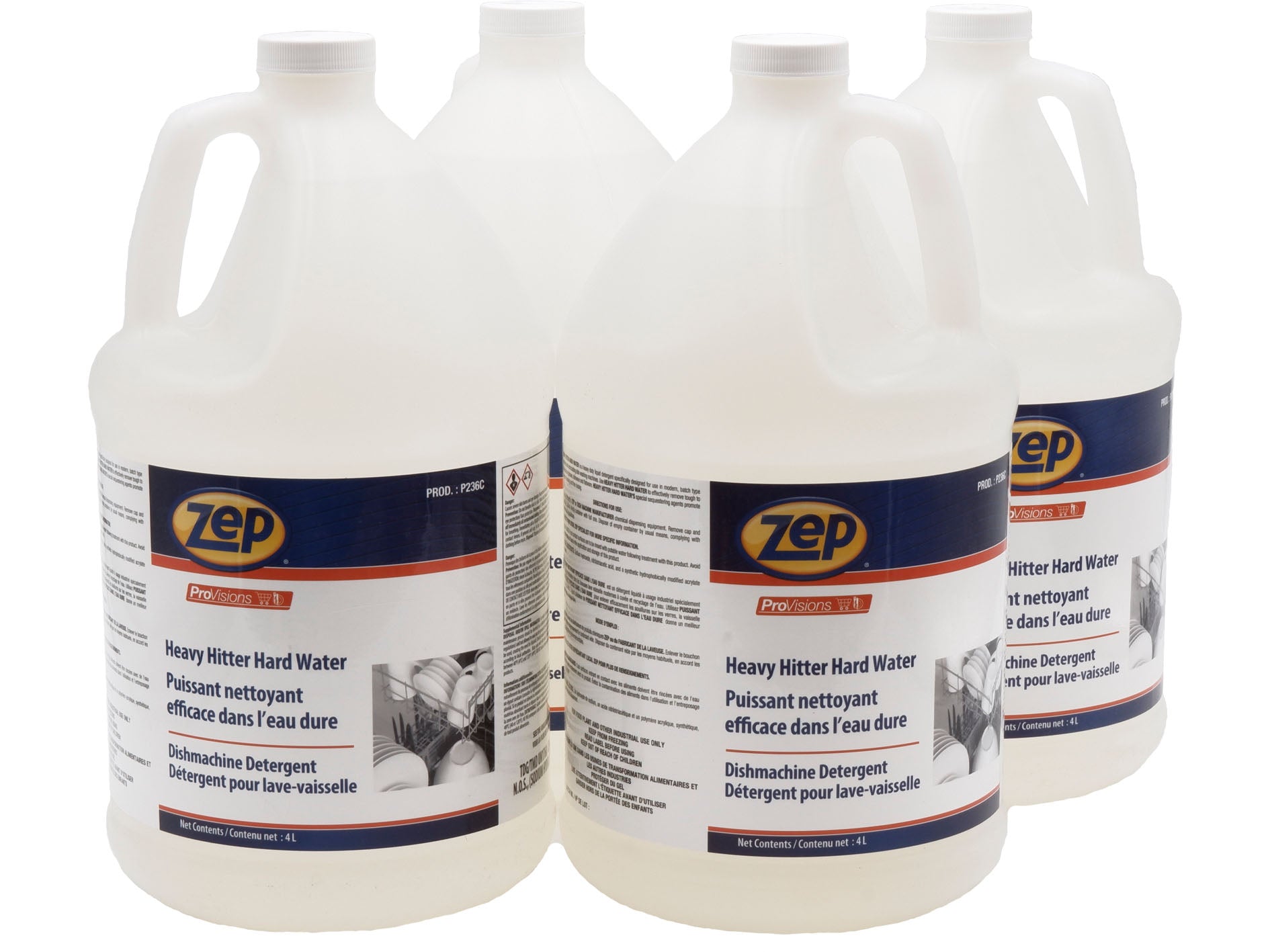 Zep Heavy Hitter Hard Water Commercial Dishwasher Detergent | 1 Gallon Jug - Case of 4