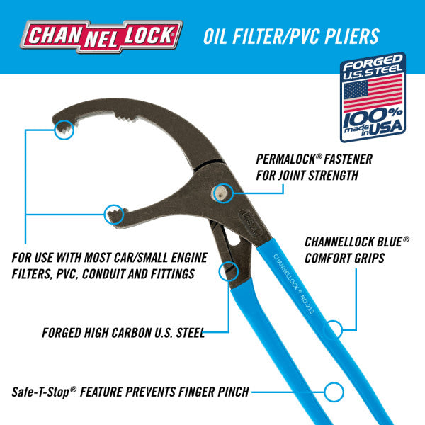 ChannelLock 212 Oil Filter/PVC Pipe Fitting Pliers