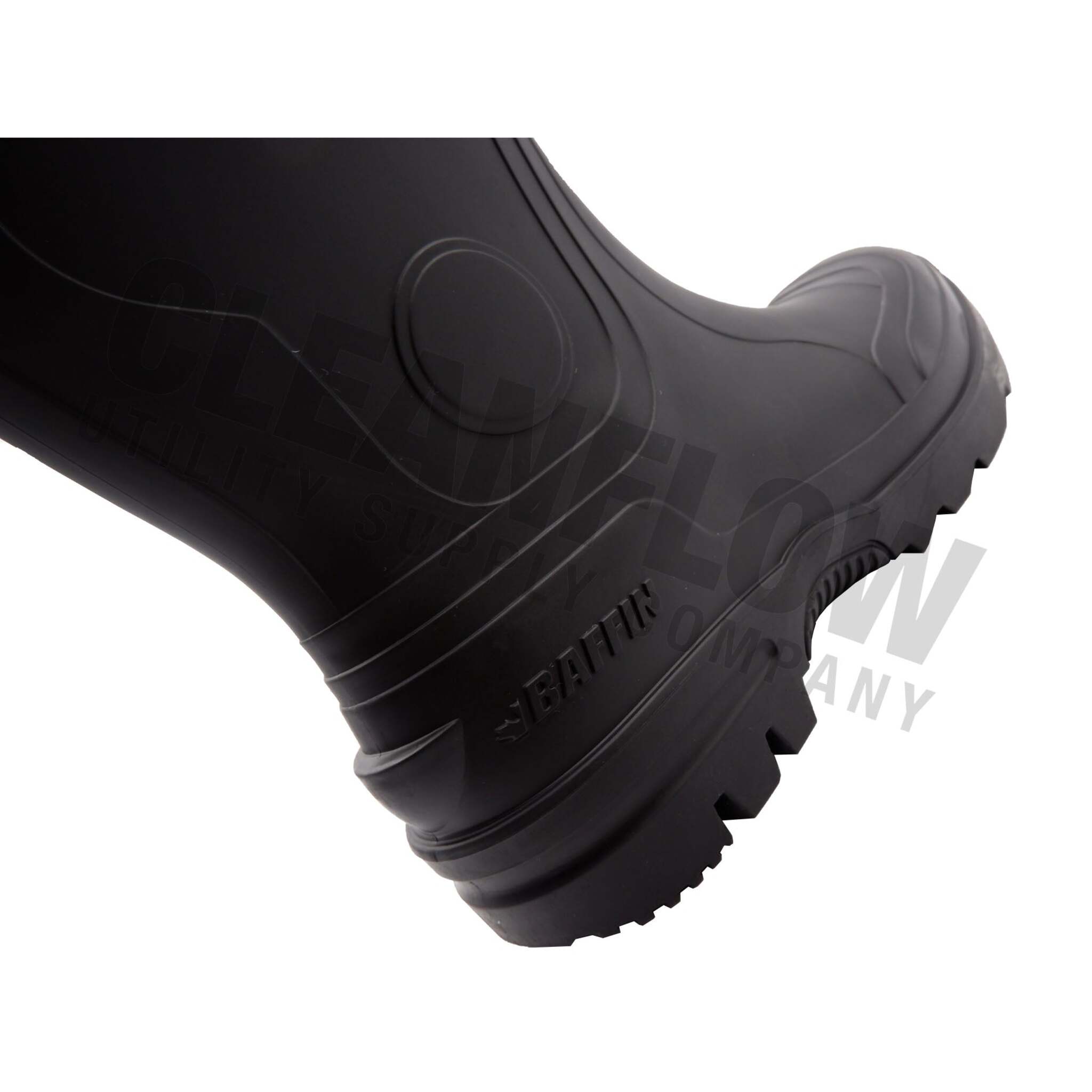 Steel toe protection detail on Baffin Blackhawk work boot.