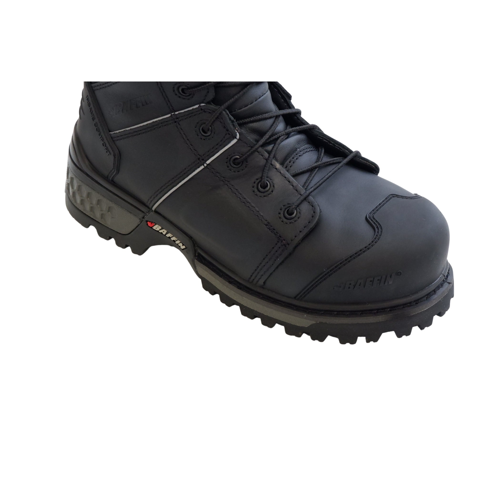 Tall leather Baffin Monster 8 safety work boot full view.