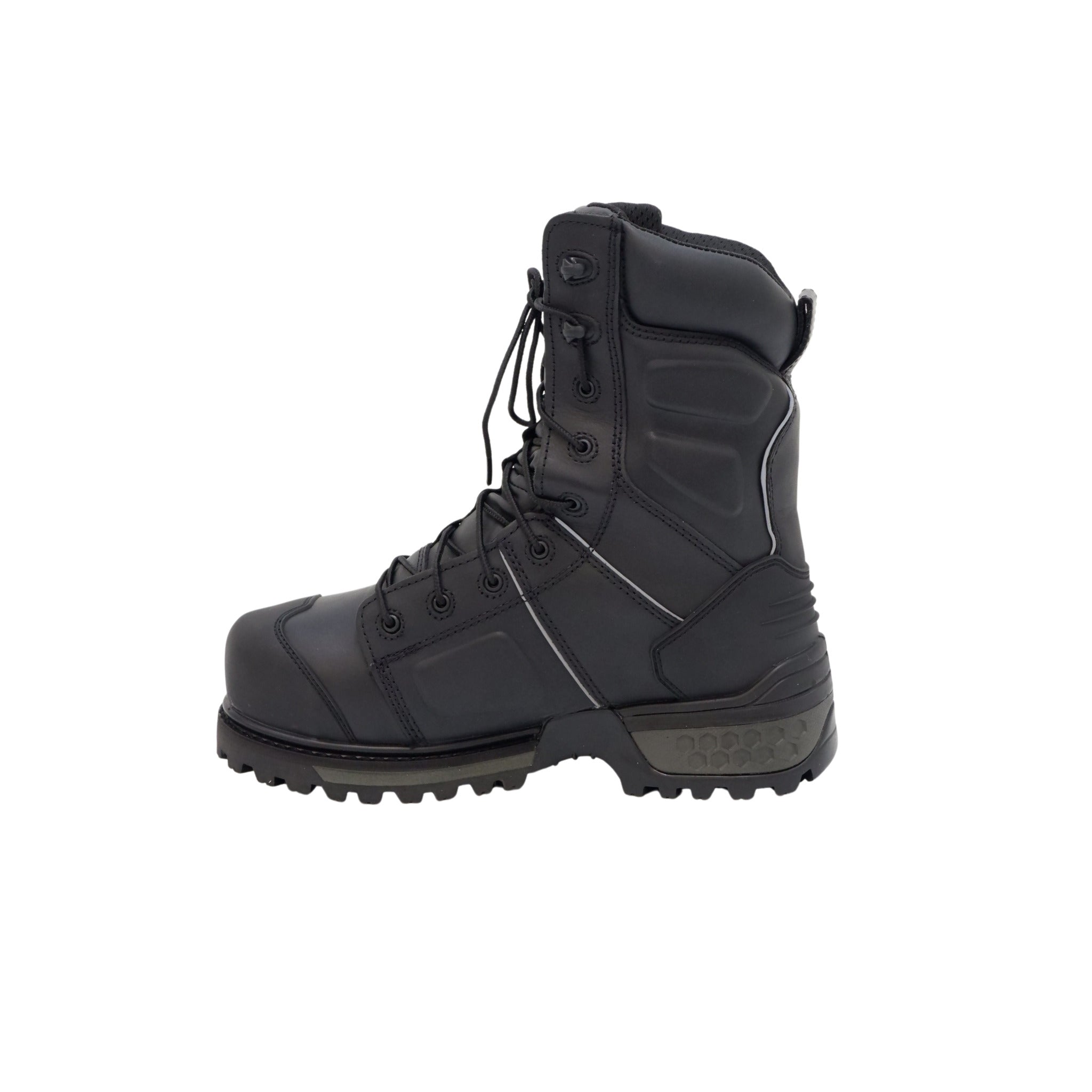 Side angle view of Baffin Monster Internal Metguard leather boot.