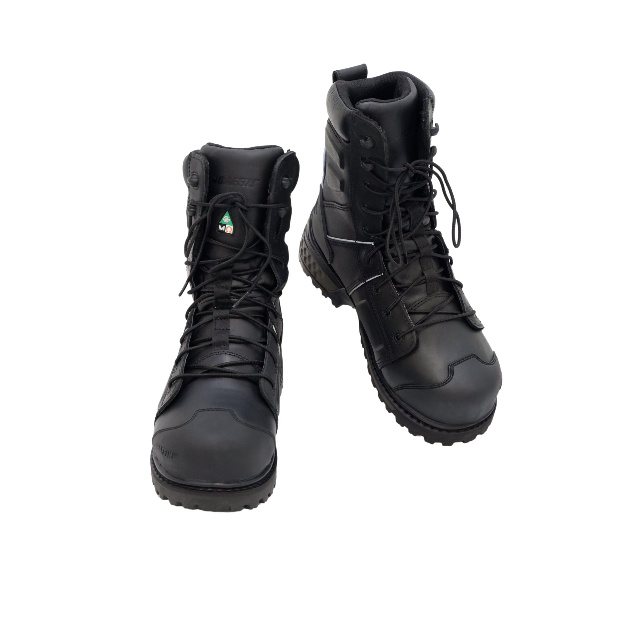 Padded collar and interior lining of Baffin safety boot.