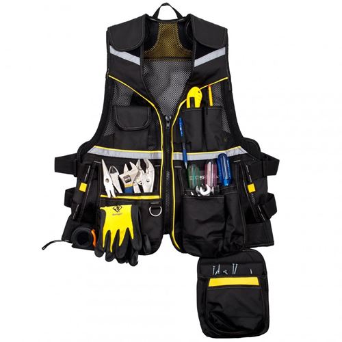 Terra Adjustable Premium Polyester Black Tool Vest