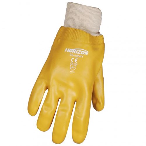 Horizon Yellow PVC Coated Work Gloves with Knit Wrist